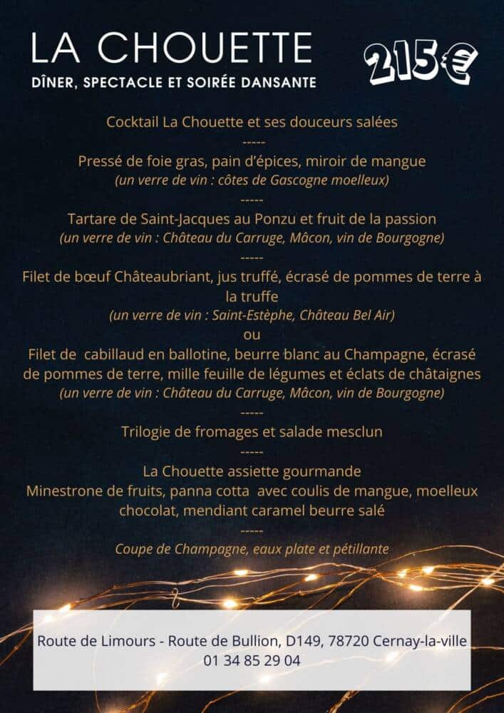 Menu du Réveillon - La Chouette