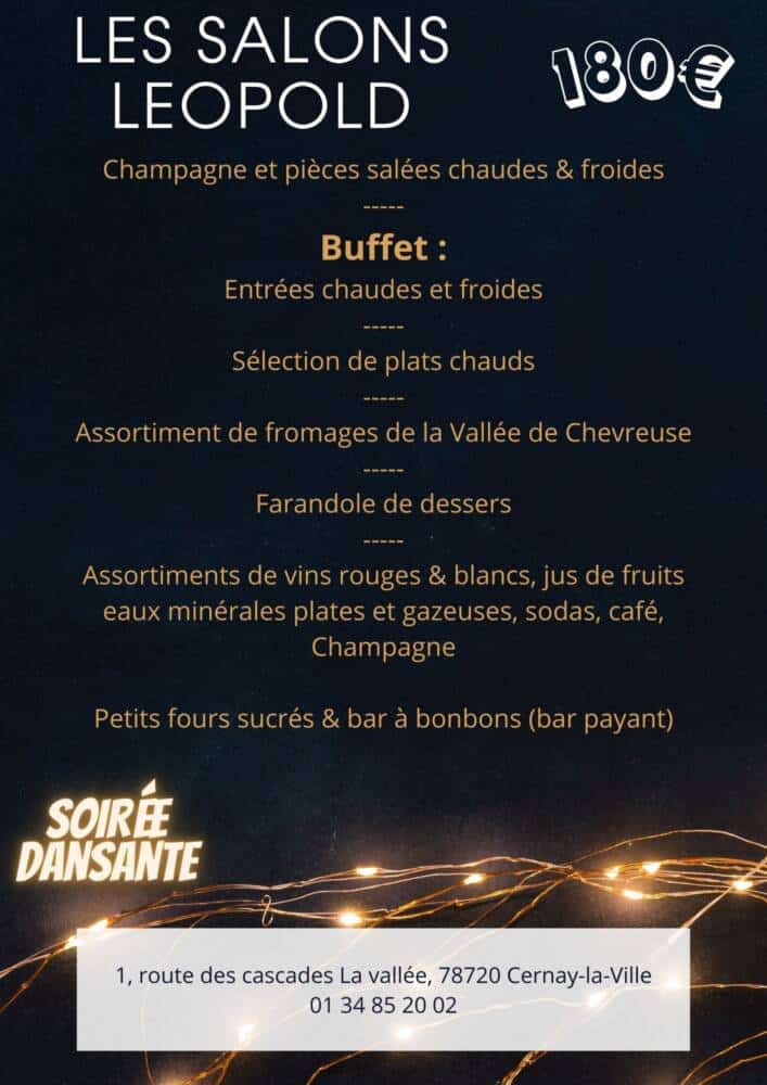 Menu du réveillon - Les Salons Leopold