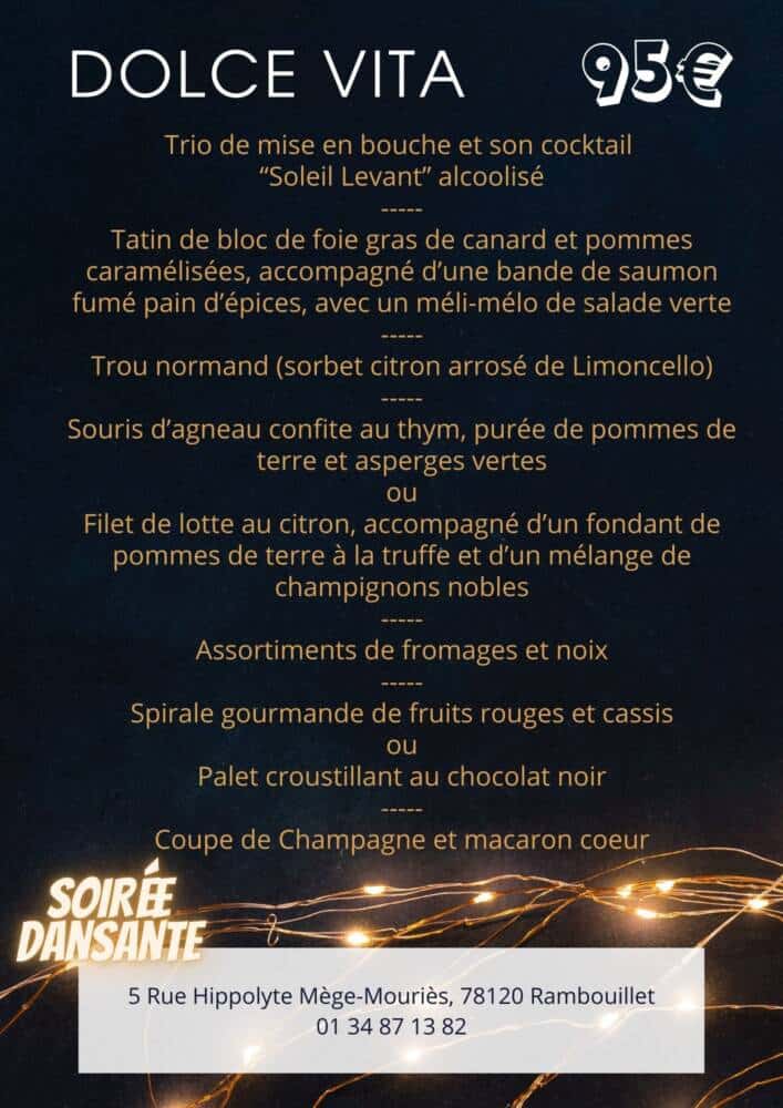 Menu du réveillon Dolce Vita - Adulte