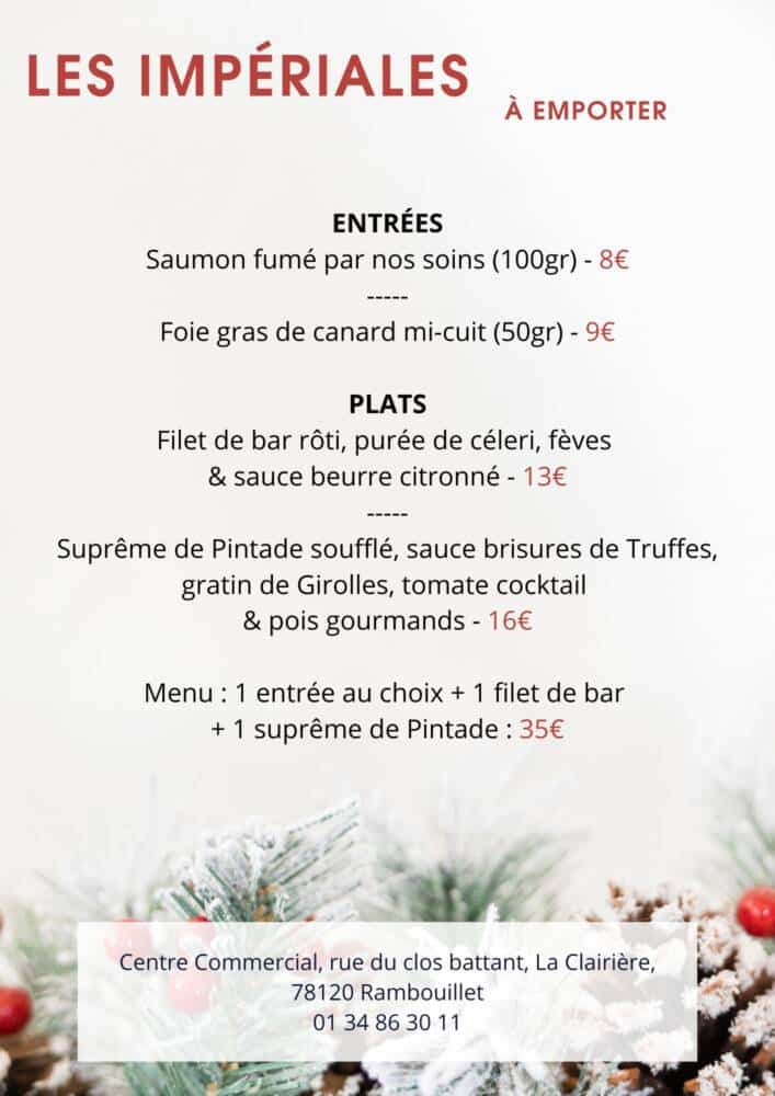 Menu de Noël - Les Impériales