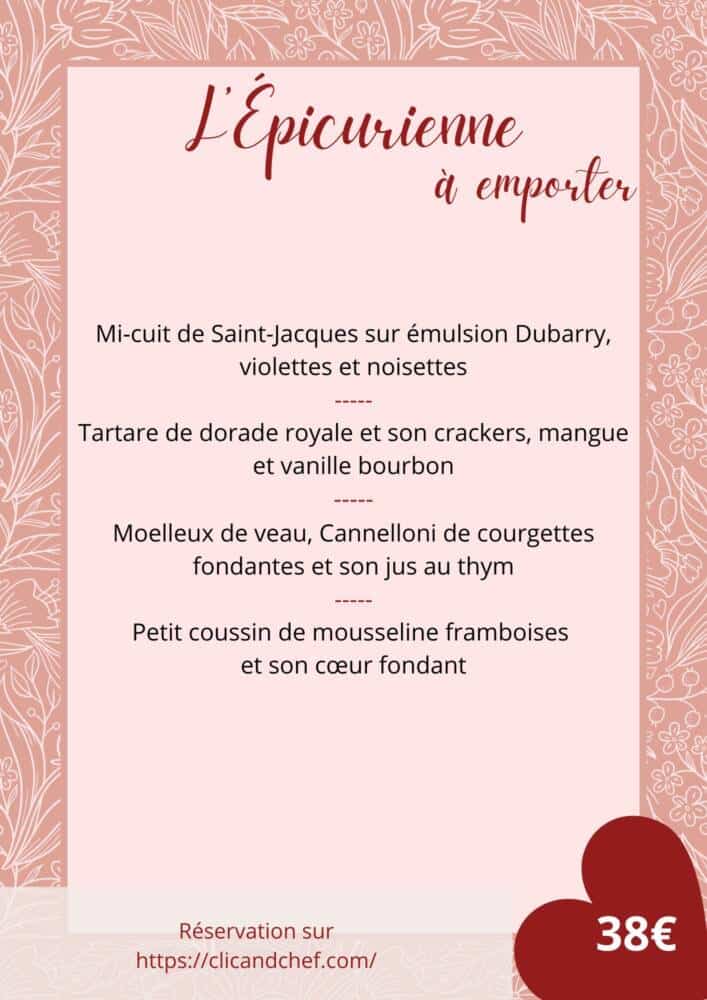 Menu Saint-Valentin l'épicurienne - à emporter