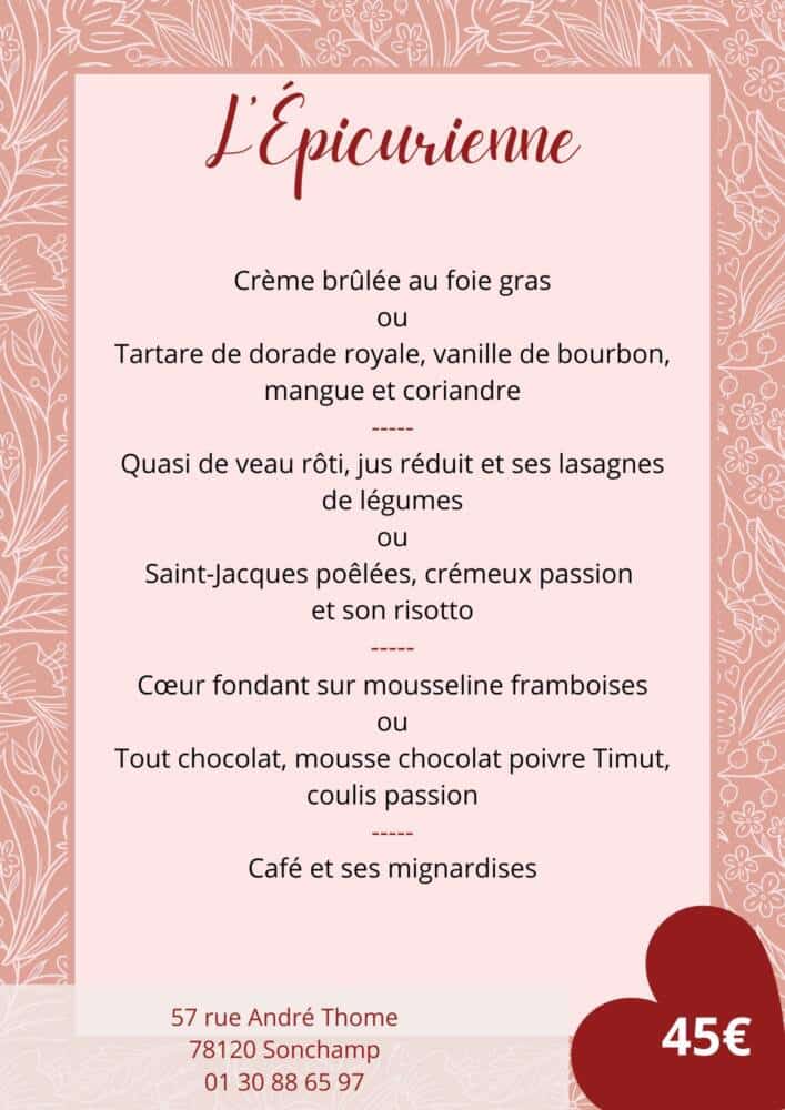 Menu Saint-Valentin