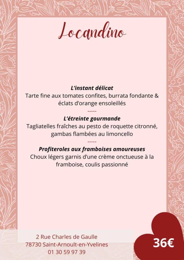 Menu de la Saint-Valentin - Locandino