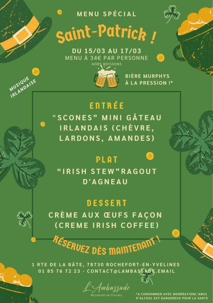 Menu Saint-Patrick à l'ambassade